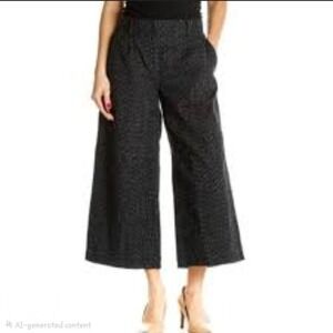 Eileen Fisher Women's Organic Cotton Pleated Cropped Wide Leg Pants Size M